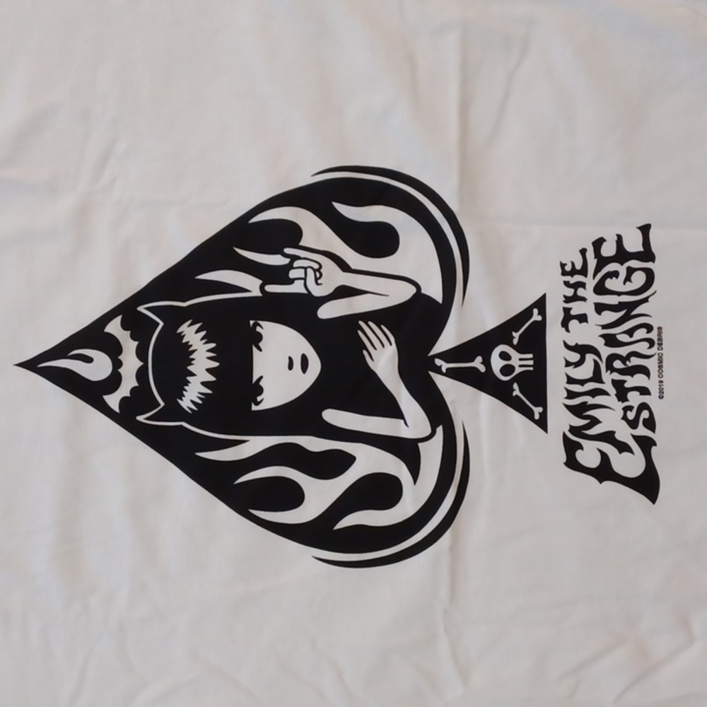 Hot topic 2x white short sleeved graphic tshirt (ACE OF SPADES EMILY THE STRANGE